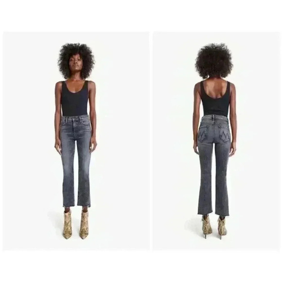 Mother The Insider Crop Step Fray Jeans in Train Stop Size 24 NWOT